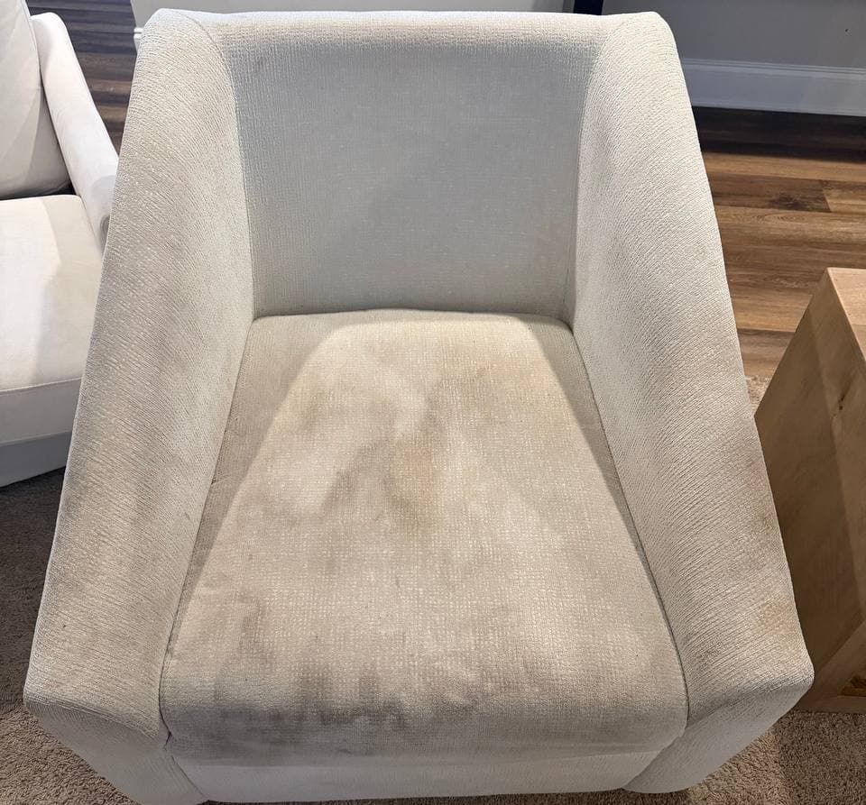 Upholstered furniture before professional cleaning